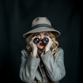 欧美侦探风美女写真摄影图片